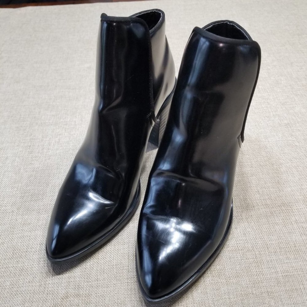 Zara Basic Collection Black Ankle Block Heel Boot… - image 2